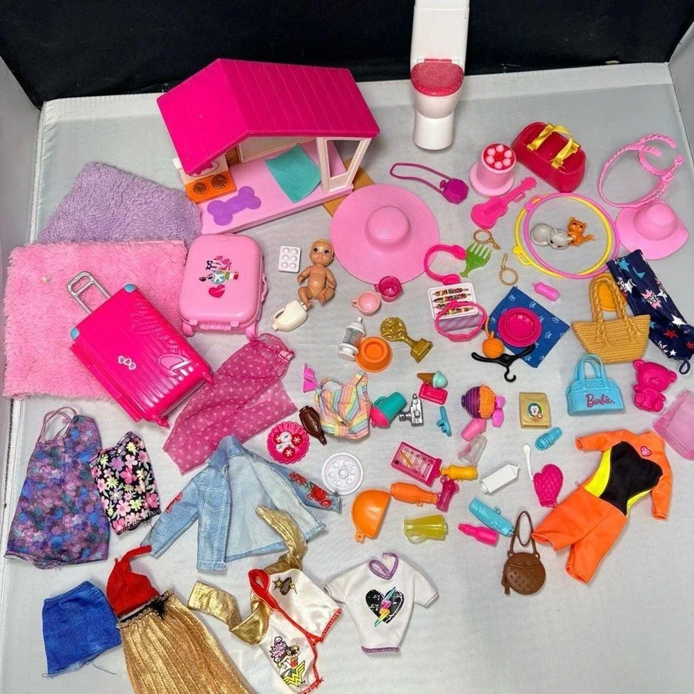 HUGE Barbie AccessoryLot Animals Clothes Shoes Purses Replacements Dress up Play